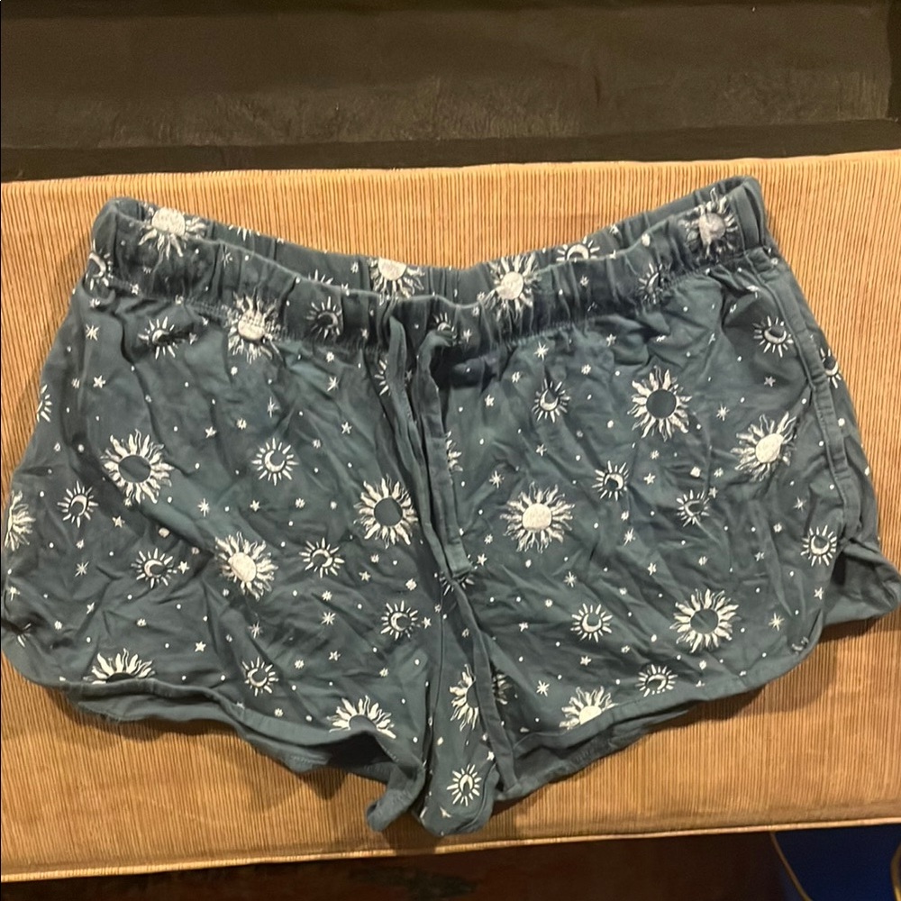 Blue Sun-Patterned Women's Shorts